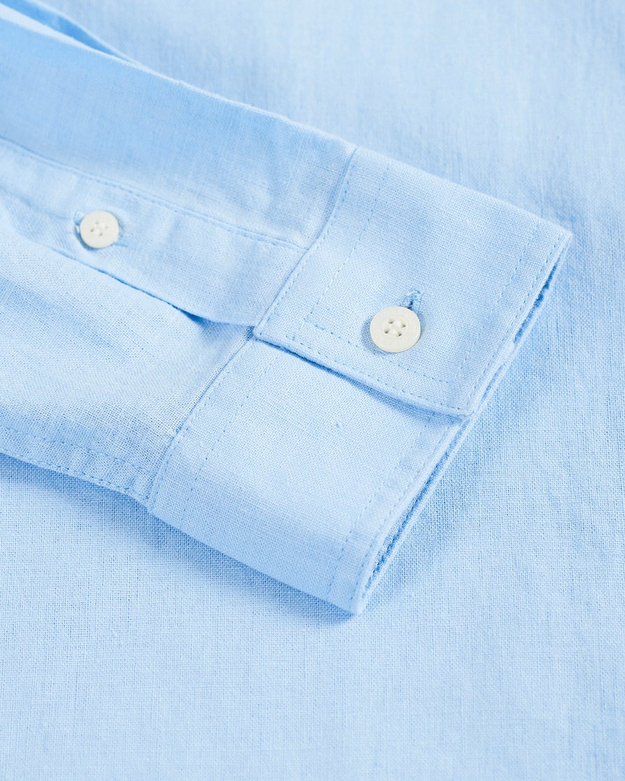 Herre | Skjorter | Lyle & Scott | Linen/Cotton Shirt Light Blue