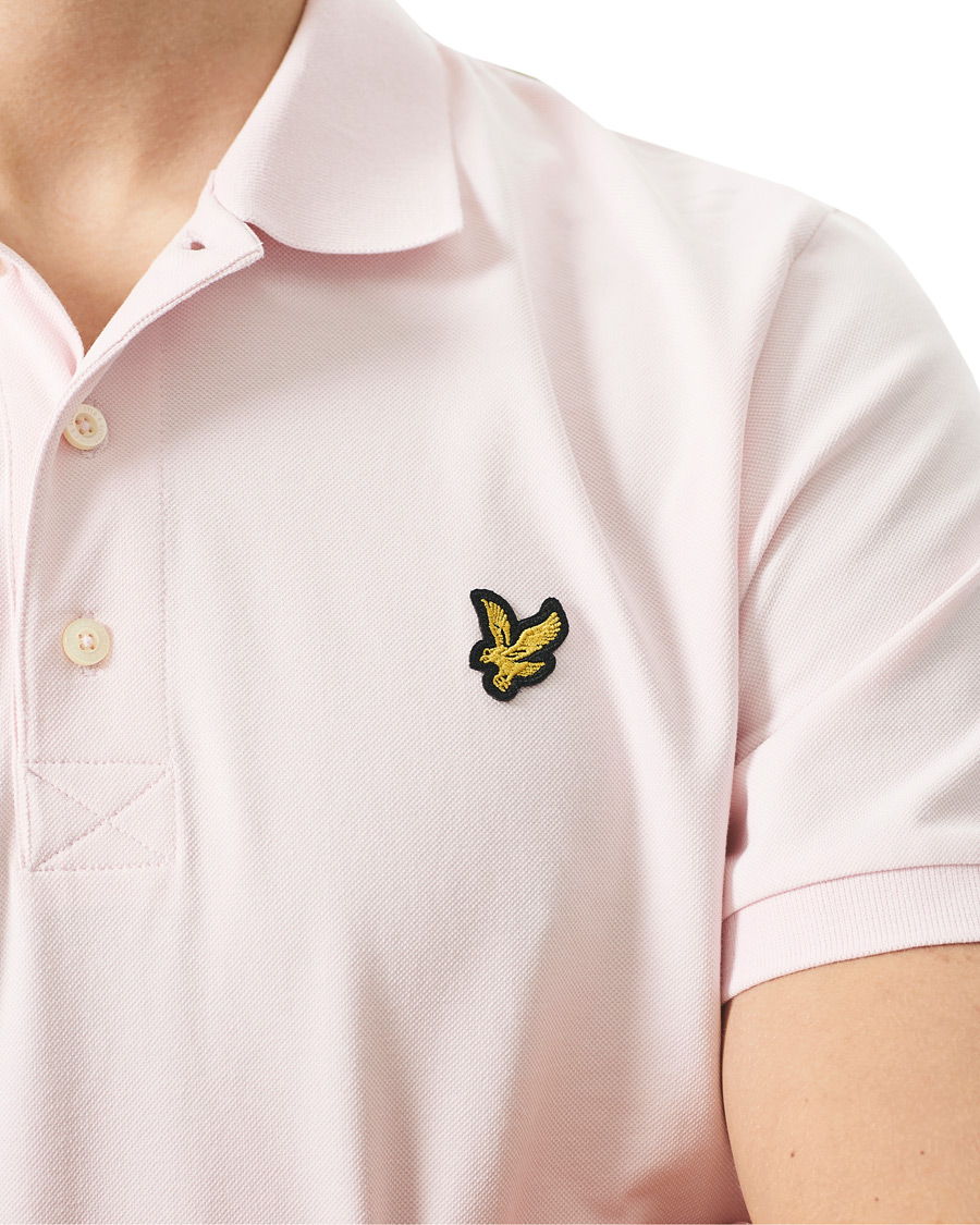 Herre | Pikéer | Lyle & Scott | Plain Organic Cotton Pique Polo Shirt Light Pink