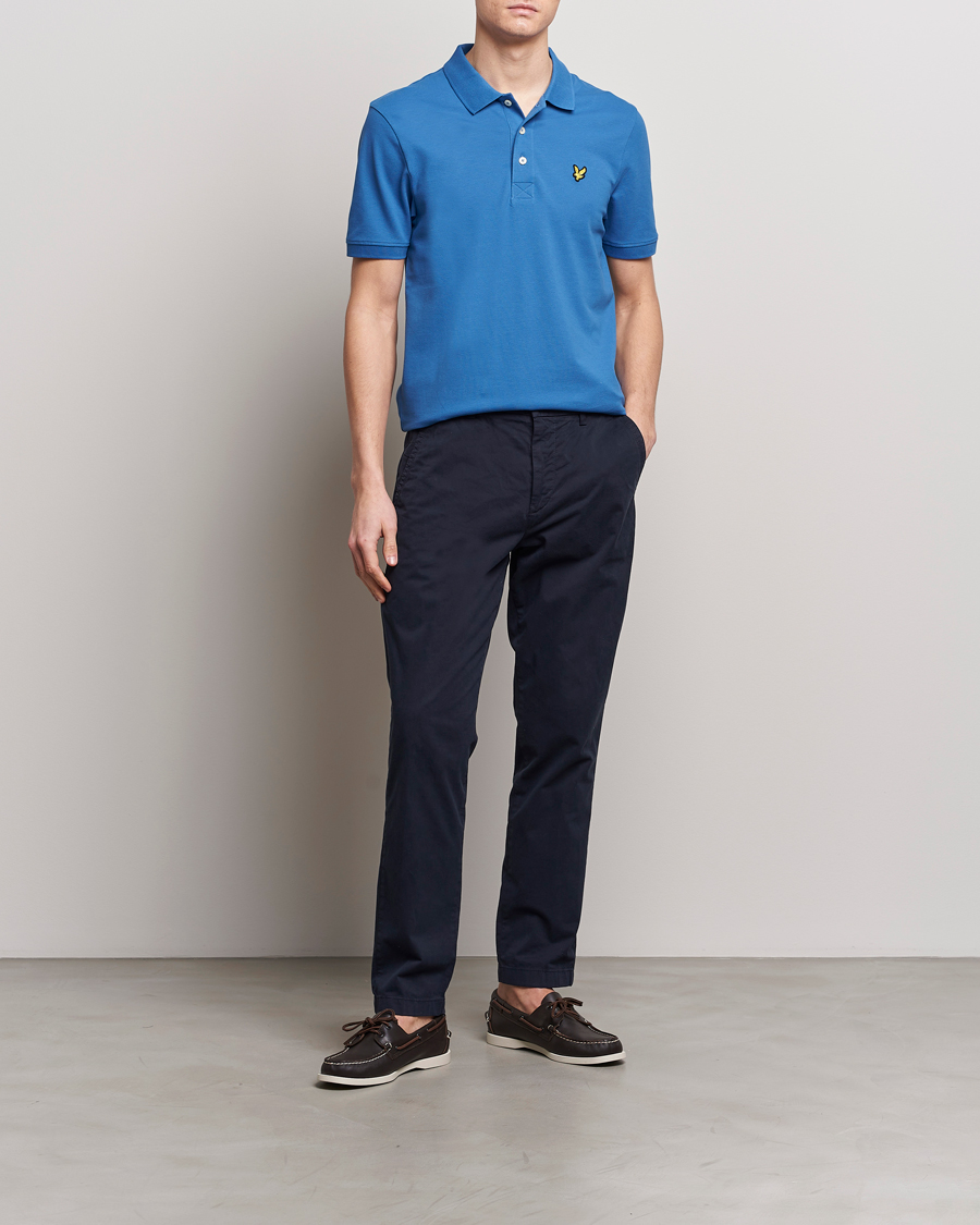 Herre | Pikéer | Lyle & Scott | Plain Pique Polo Spring Blue