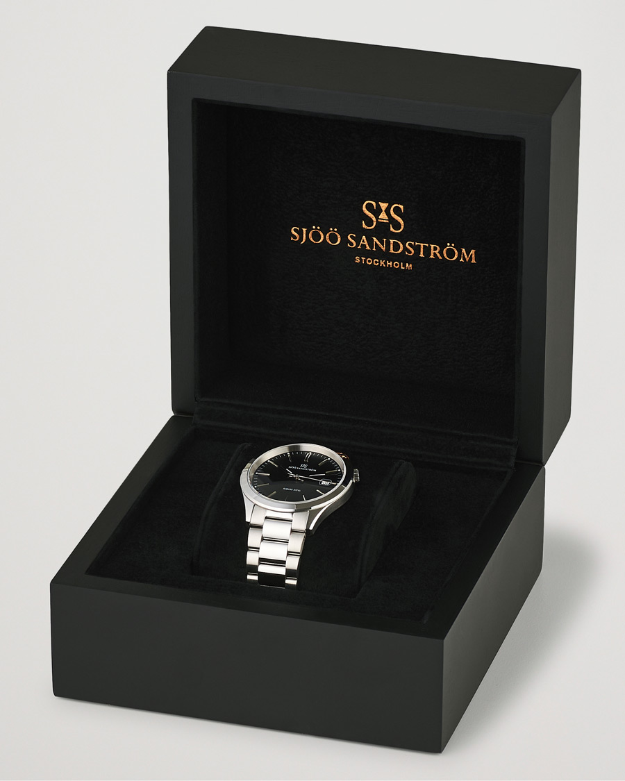 Herre | Sjöö Sandström Jubilee Steel Quartz 40mm Black/Steel | Sjöö Sandström | Jubilee Steel Quartz 40mm Black/Steel