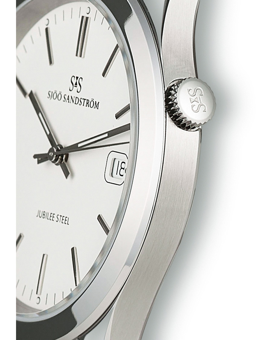Herre | Sjöö Sandström Jubilee Steel Quartz 40mm White/Steel | Sjöö Sandström | Jubilee Steel Quartz 40mm White/Steel