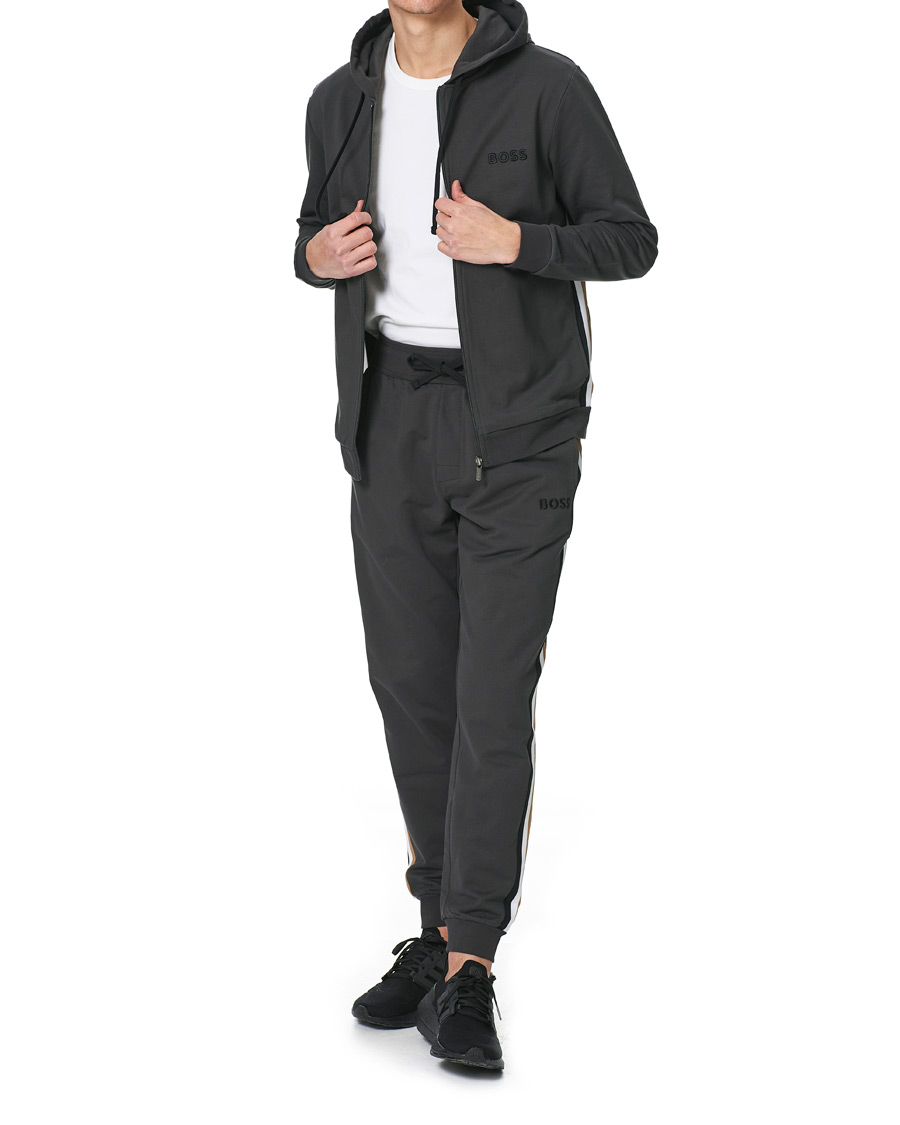 Herre | Gensere | BOSS BLACK | BOSS Heritage Tracksuit Full-Zip Hoodie Dark Grey