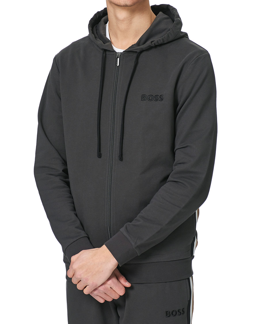 Herre | Gensere | BOSS BLACK | BOSS Heritage Tracksuit Full-Zip Hoodie Dark Grey
