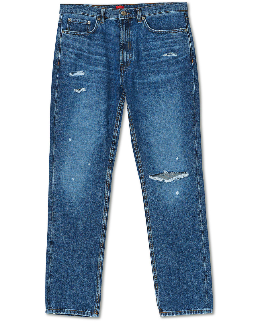 Herre | Jeans | HUGO | 677 Regular Fit Distressed Jeans Medium Blue
