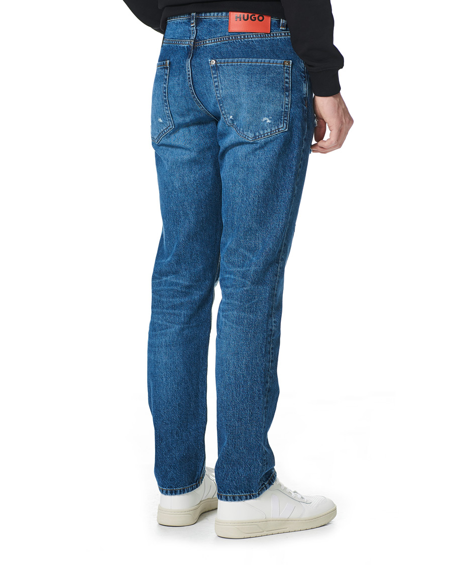 Herre | Jeans | HUGO | 677 Regular Fit Distressed Jeans Medium Blue