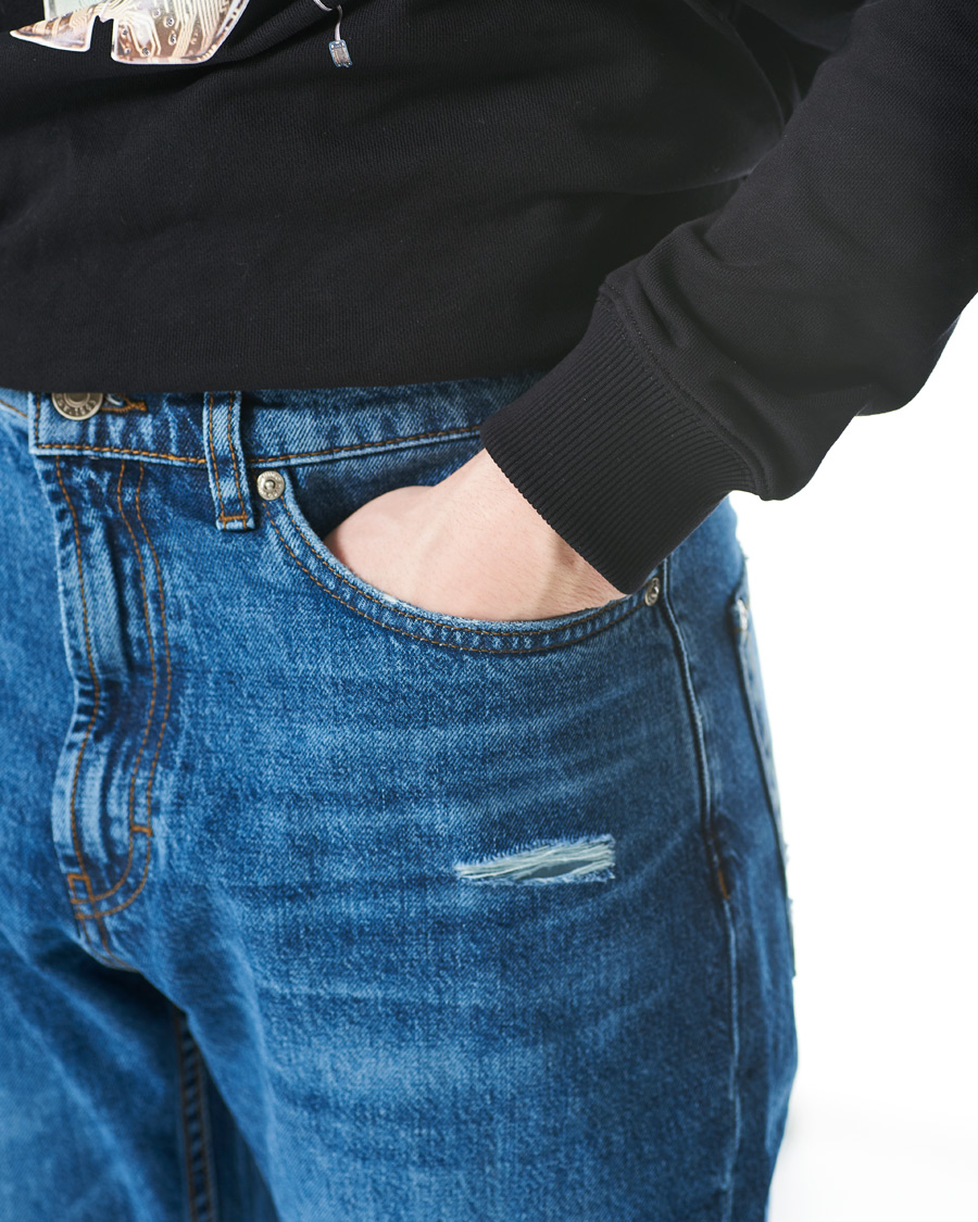 Herre | Jeans | HUGO | 677 Regular Fit Distressed Jeans Medium Blue