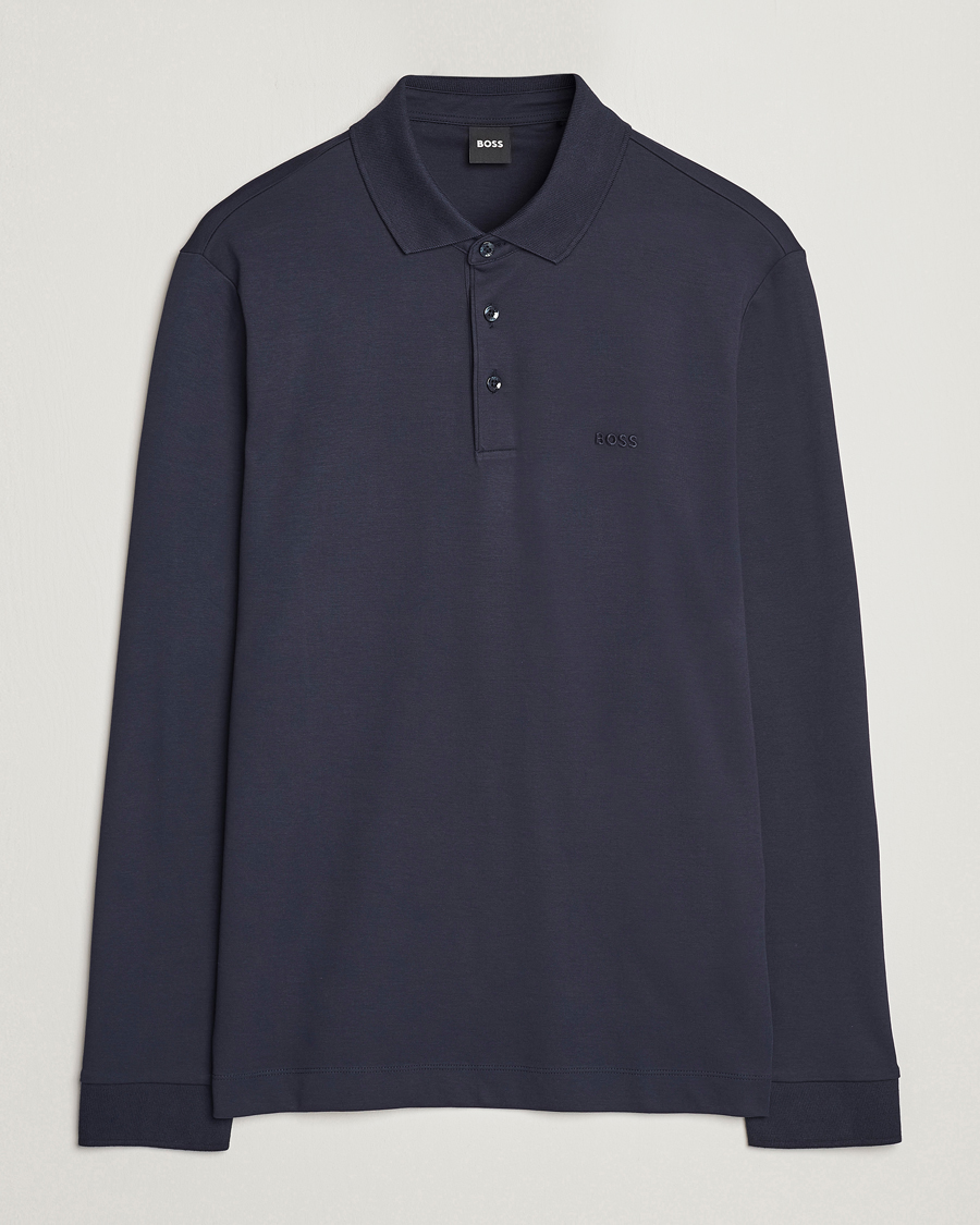 Herre |  | BOSS BLACK | Pado Knitted Polo Shirt Dark Blue