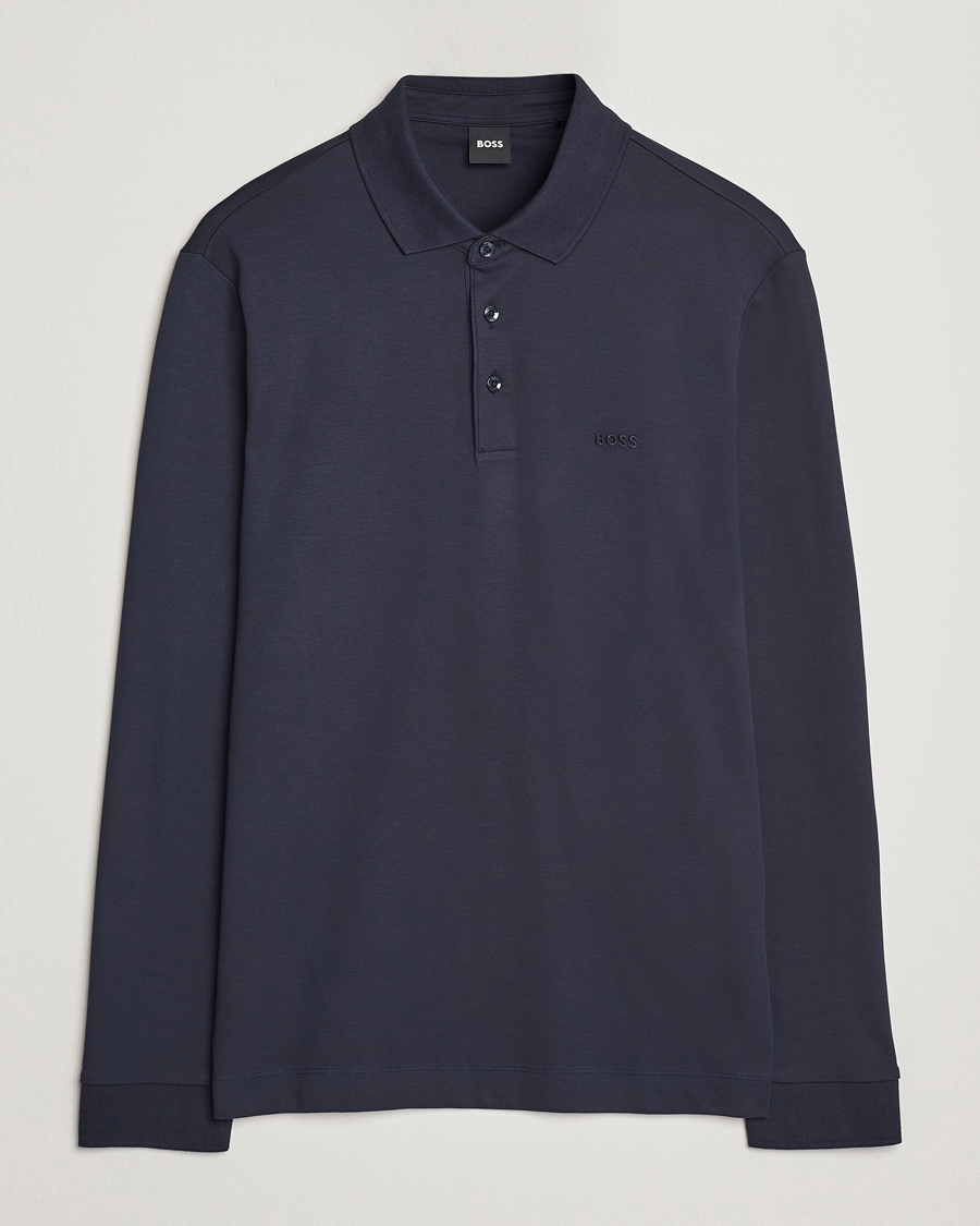 Herre | Gensere | BOSS BLACK | Pado Knitted Polo Shirt Dark Blue