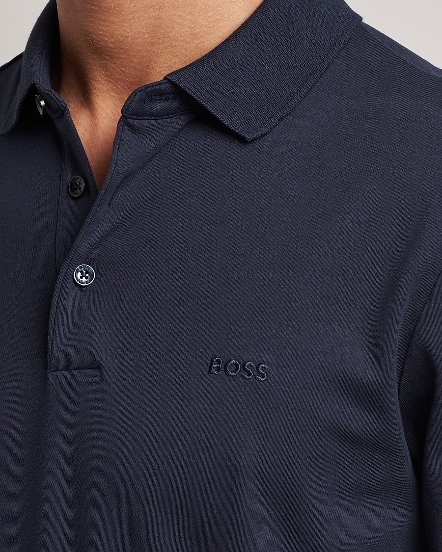 Herre | Gensere | BOSS BLACK | Pado Knitted Polo Shirt Dark Blue