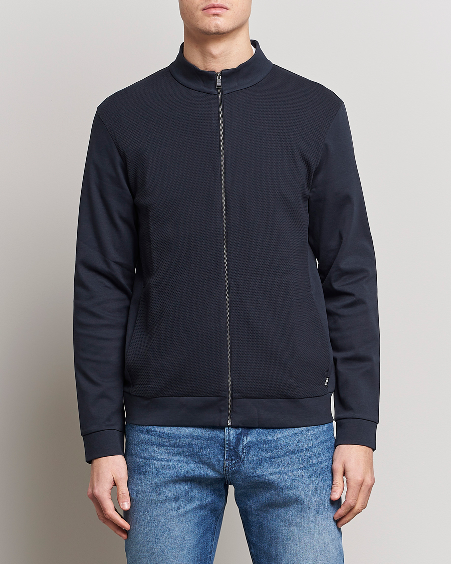 Herre | Full-zip | BOSS BLACK | Skiles Knitted Full-Zip Sweater Dark Blue