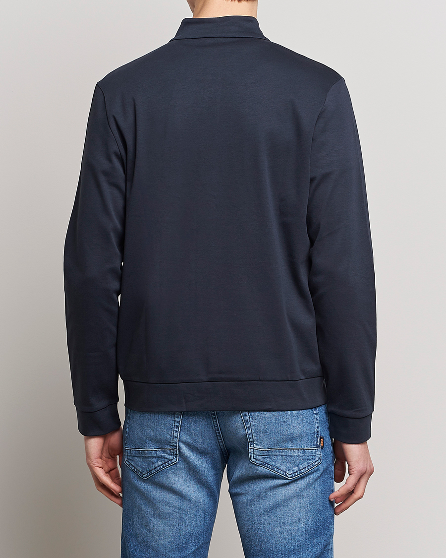 Herre | Gensere | BOSS BLACK | Skiles Knitted Full-Zip Sweater Dark Blue