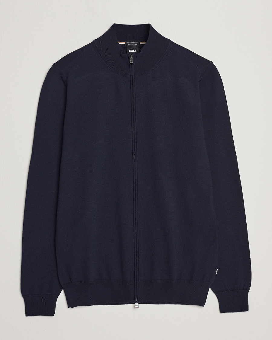 Herre | Gensere | BOSS BLACK | Balonso Full-Zip Sweater Dark Blue