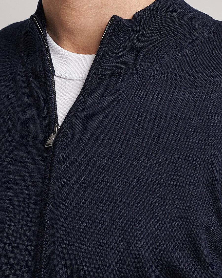 Herre | Gensere | BOSS BLACK | Balonso Full-Zip Sweater Dark Blue