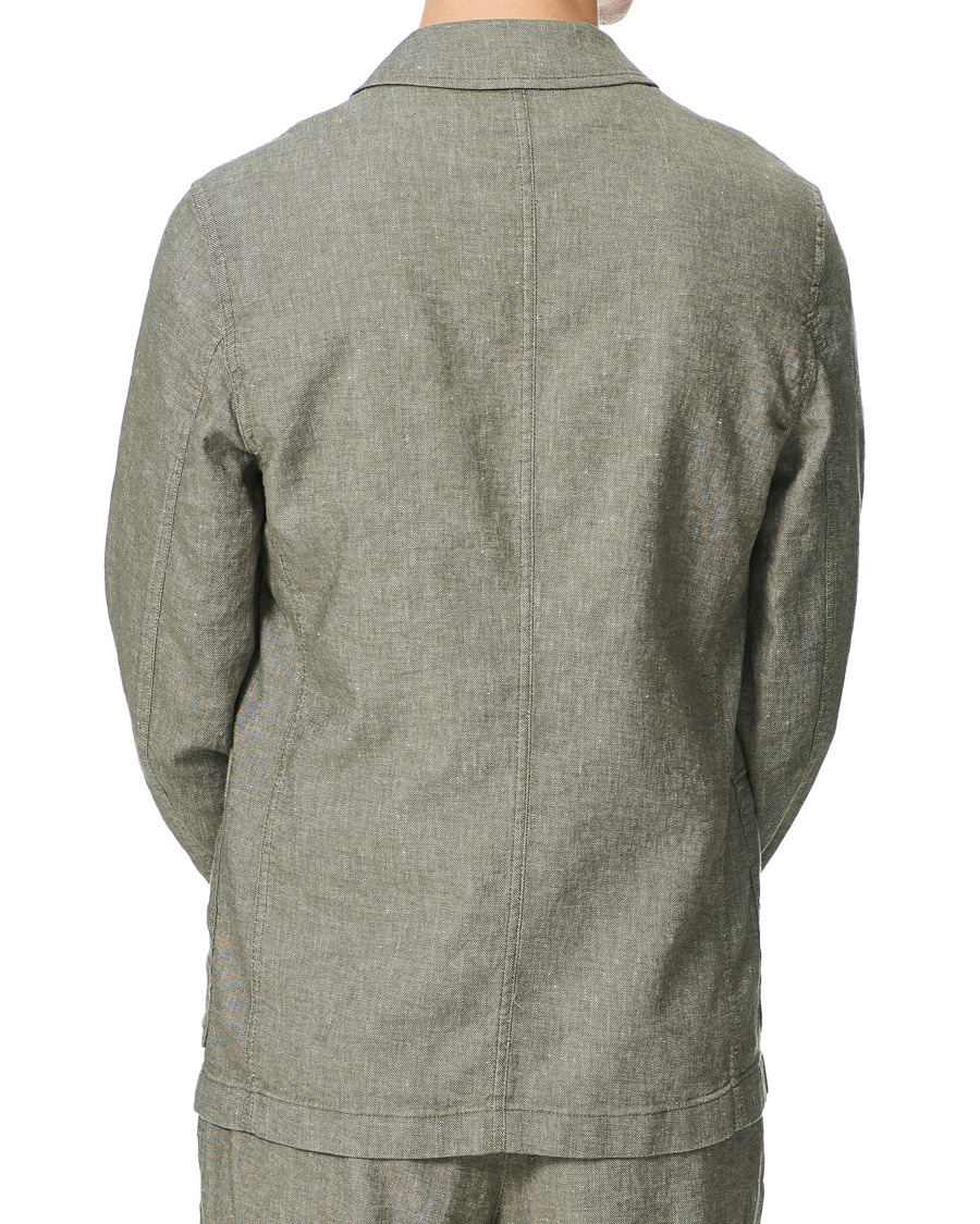 Herre | Dressjakker | BOSS BLACK | BOSS Carper Cotton/Linen Workwear Jacket Open Green