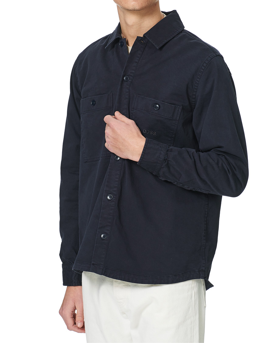 Herre | Skjorter | BOSS ORANGE | BOSS Casual Locky Pocket Overshirt Dark Blue