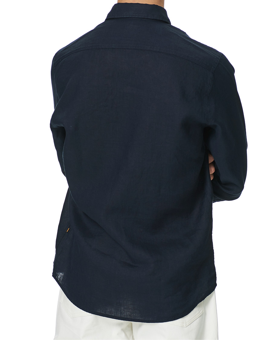 Herre | Skjorter | BOSS ORANGE | BOSS Casual Relegent Linen Shirt Dark Blue