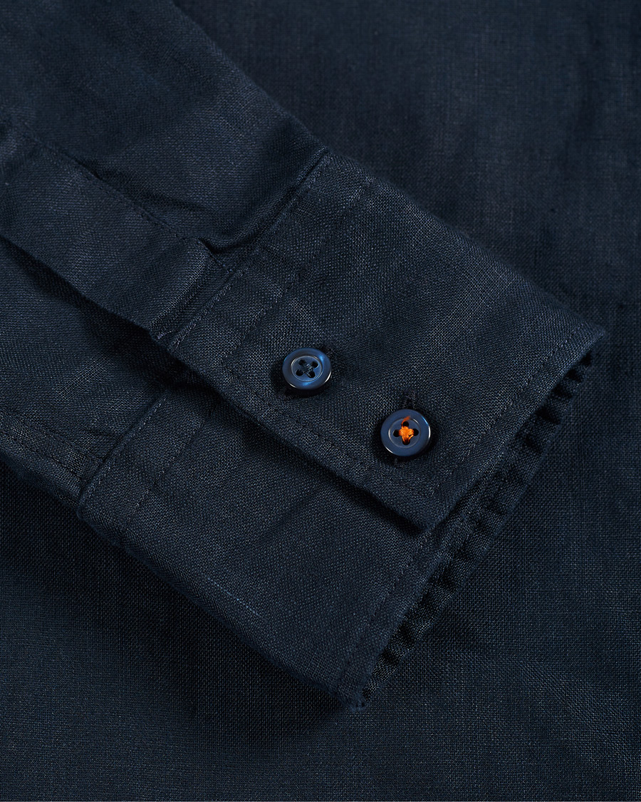 Herre | Skjorter | BOSS ORANGE | BOSS Casual Relegent Linen Shirt Dark Blue