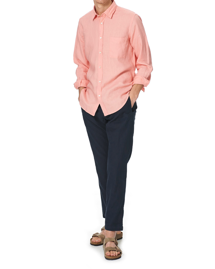 Herre | Skjorter | BOSS ORANGE | BOSS Casual Relegent Linen Shirt Pastel Red