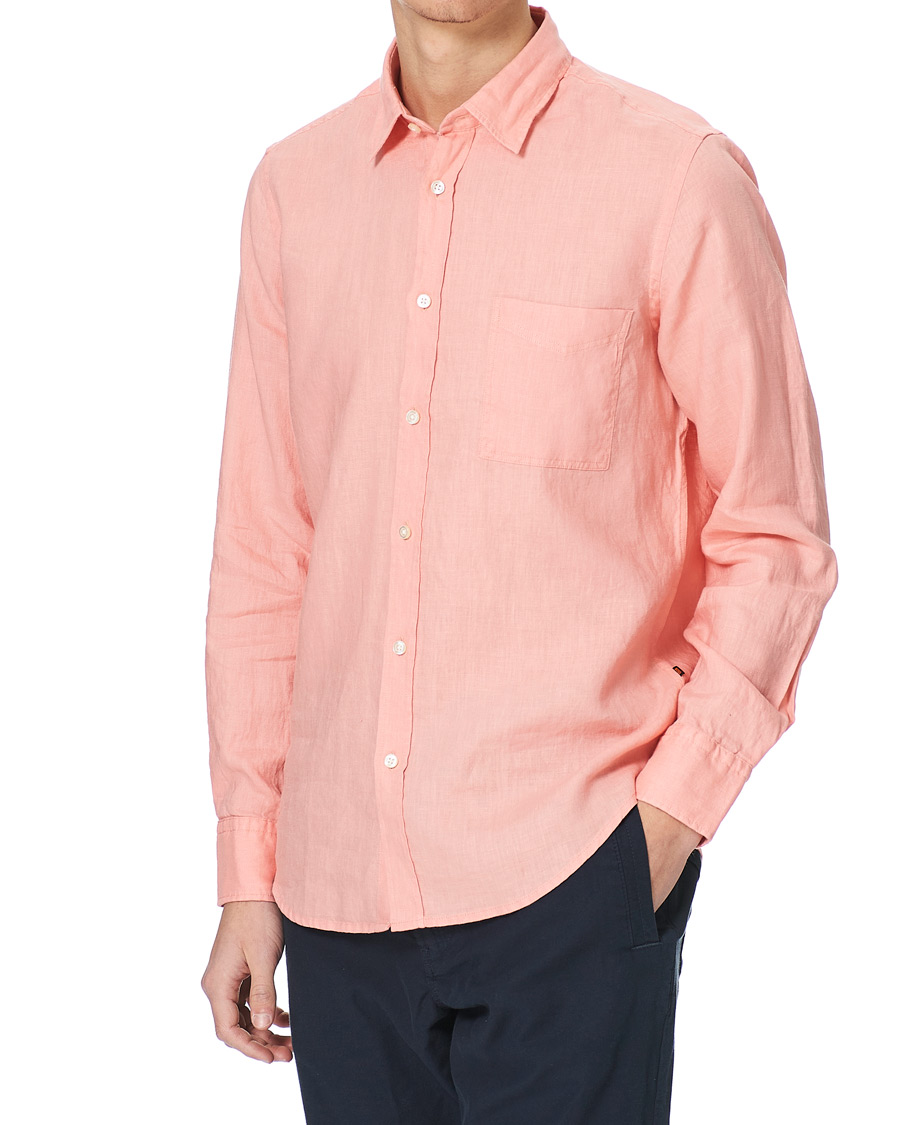 Herre | Skjorter | BOSS ORANGE | BOSS Casual Relegent Linen Shirt Pastel Red