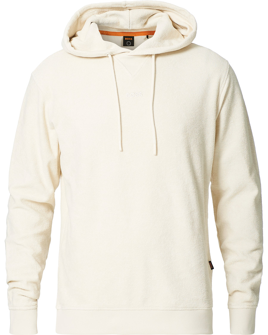 Herre | Gensere | BOSS ORANGE | BOSS Casual Wetowel Terry Hoodie Open White