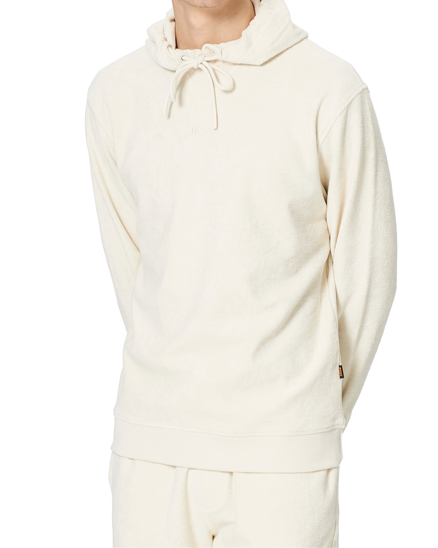 Herre | Gensere | BOSS ORANGE | BOSS Casual Wetowel Terry Hoodie Open White