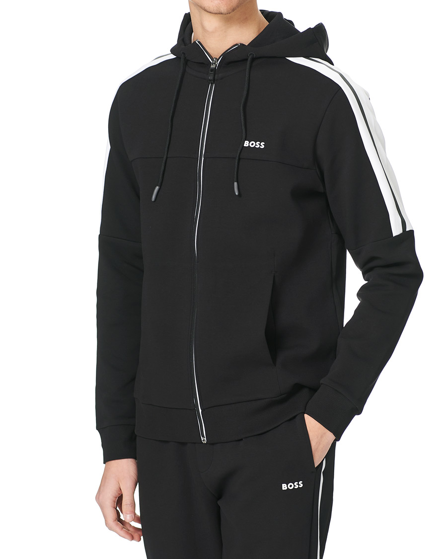 Herre | Gensere | BOSS GREEN | BOSS Athleisure Saggy Full Zip Hoodie Black