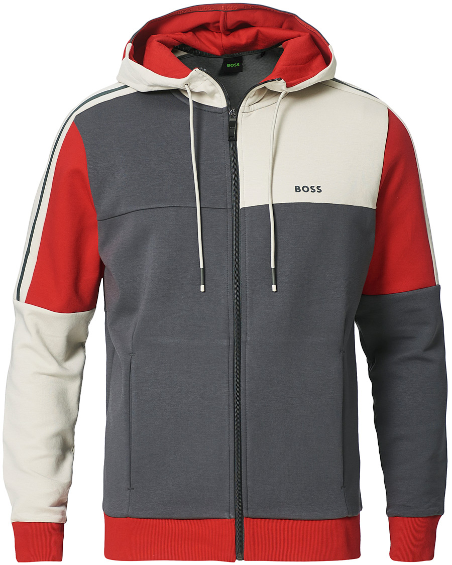 Herre | Gensere | BOSS GREEN | BOSS Athleisure Saggy Full Zip Hoodie Dark Grey