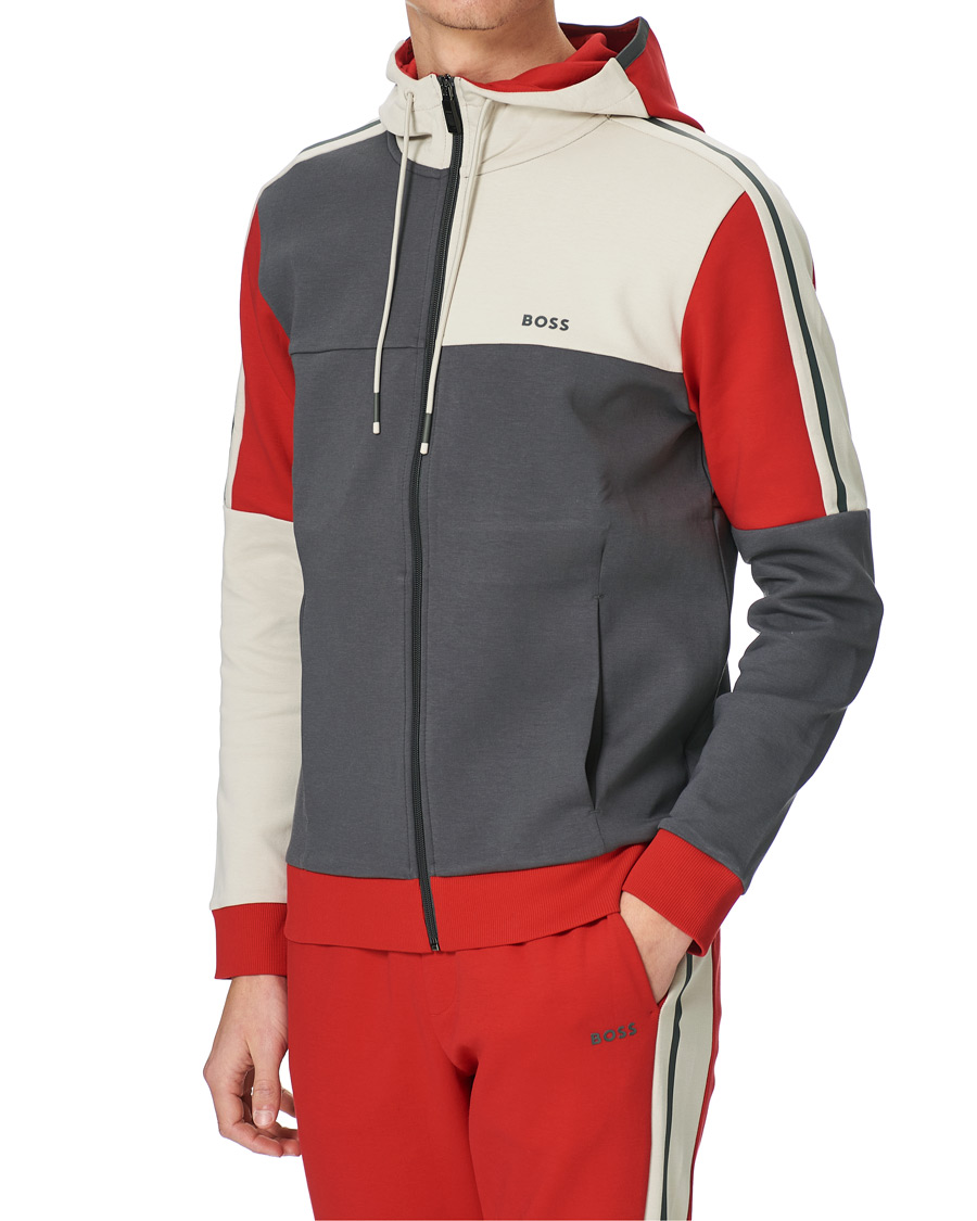 Herre | Gensere | BOSS GREEN | BOSS Athleisure Saggy Full Zip Hoodie Dark Grey