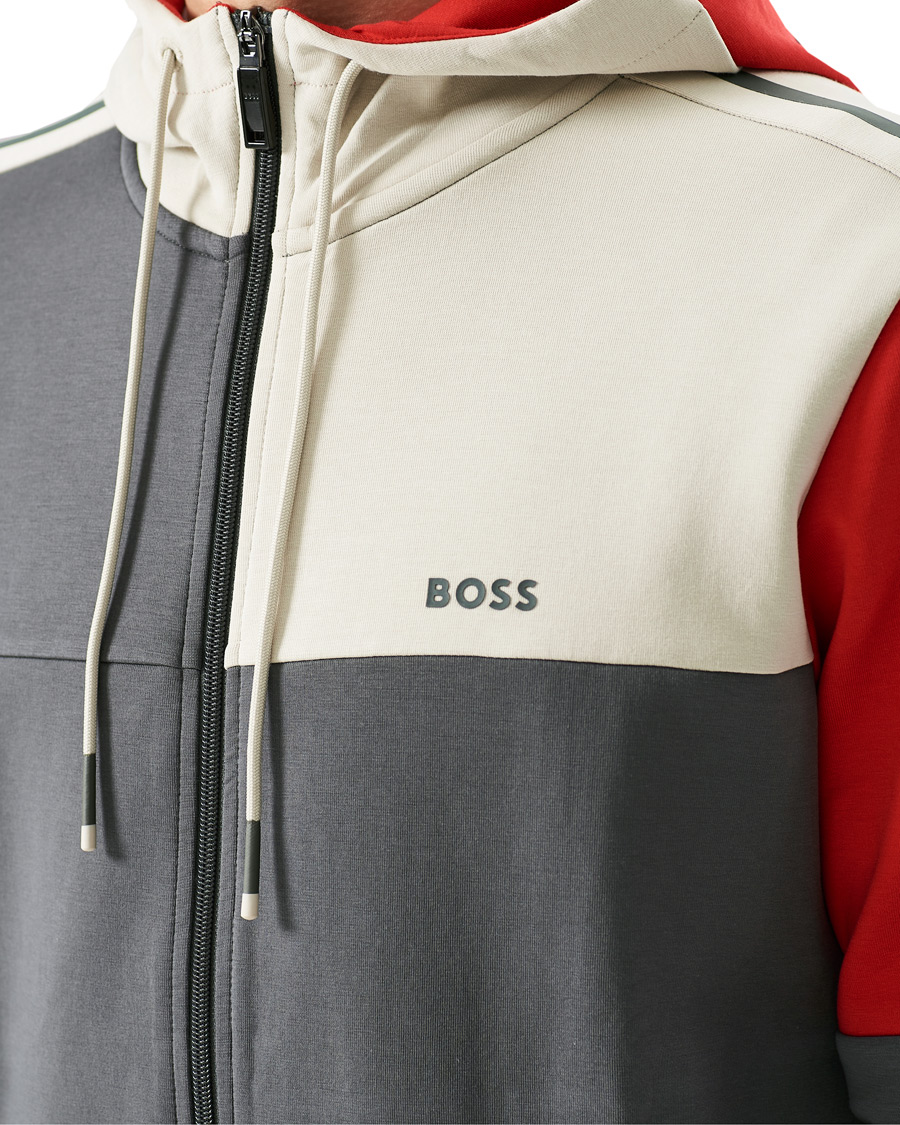 Herre | Gensere | BOSS GREEN | BOSS Athleisure Saggy Full Zip Hoodie Dark Grey