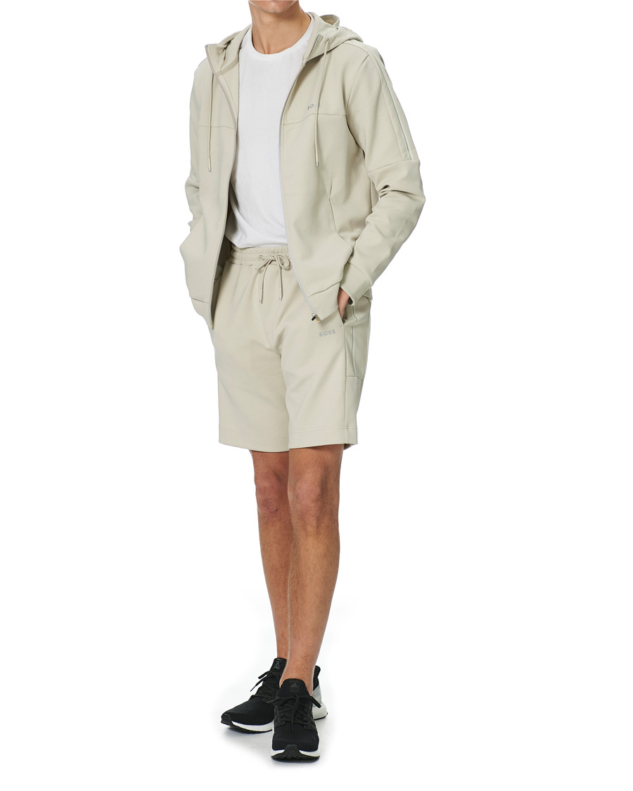 Herre | Gensere | BOSS GREEN | BOSS Athleisure Saggy Full Zip Hoodie Light Beige