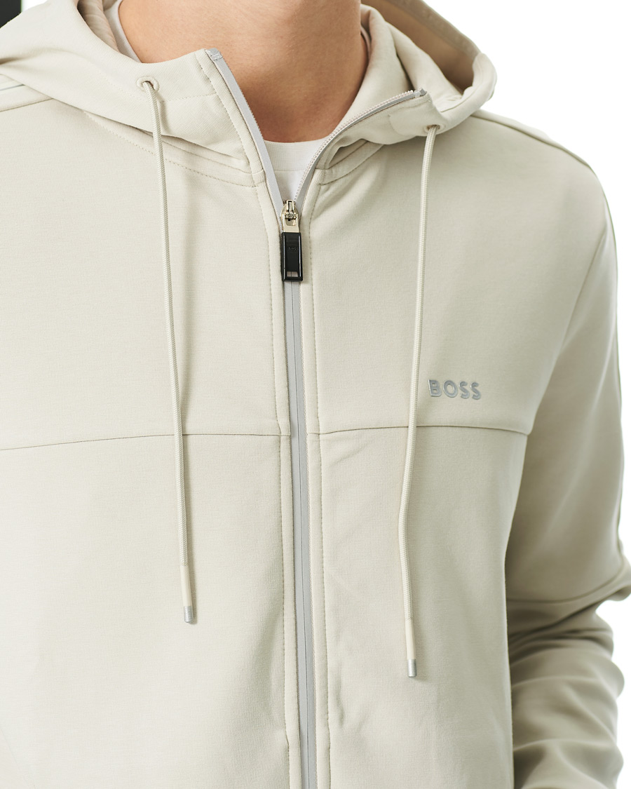 Herre | Gensere | BOSS GREEN | BOSS Athleisure Saggy Full Zip Hoodie Light Beige