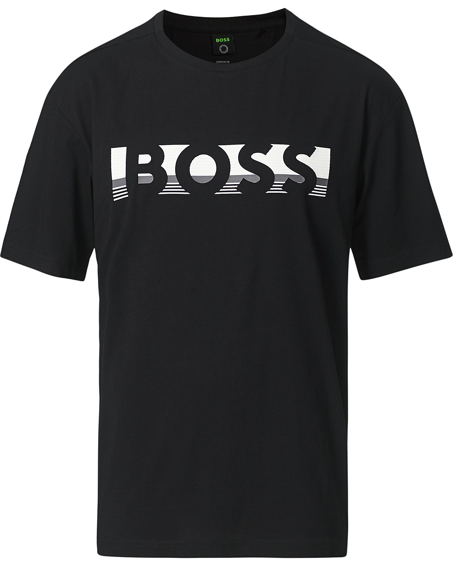 Herre | T-Shirts | BOSS GREEN | BOSS Athleisure Logo Crew Neck Tee Black