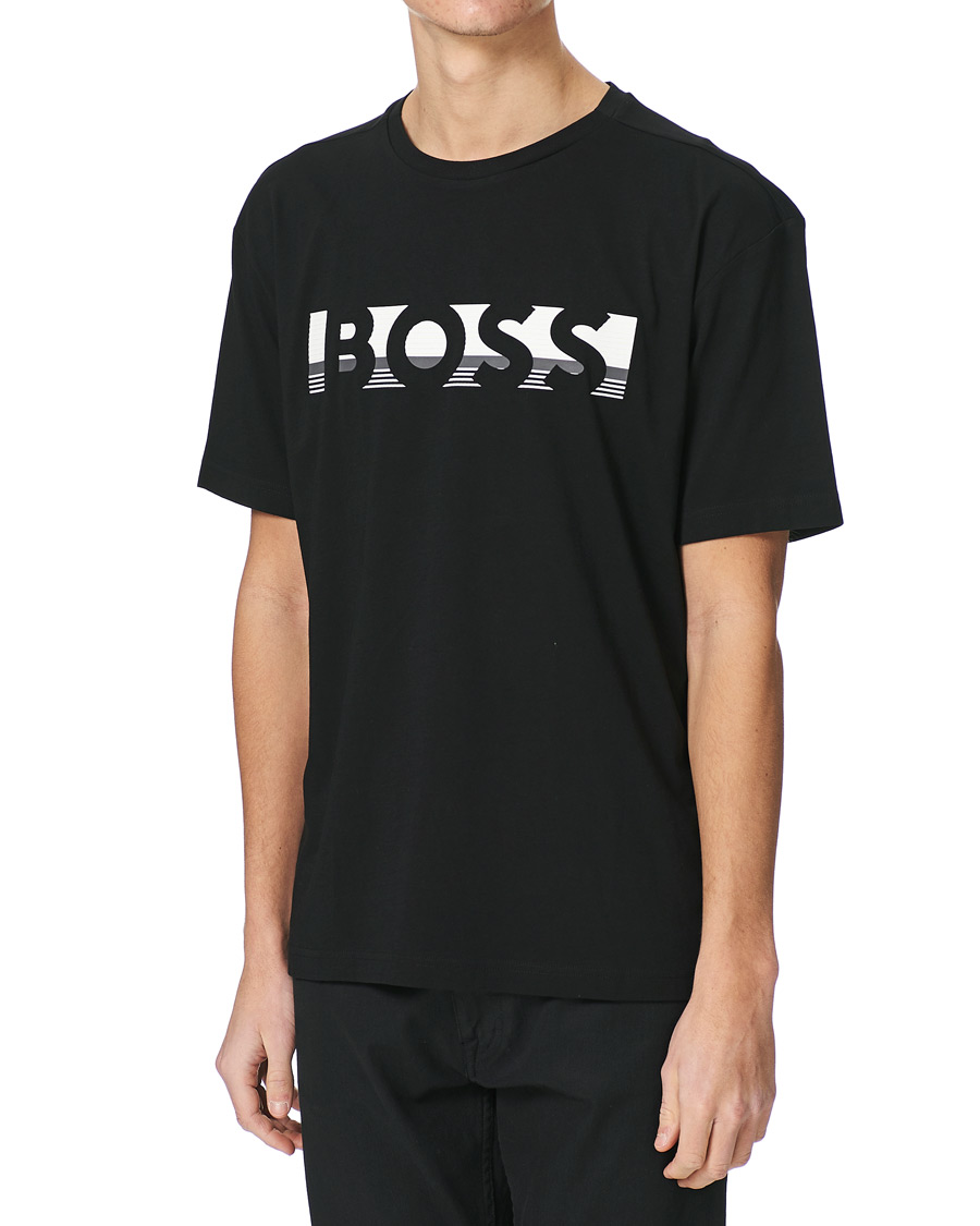 Herre | T-Shirts | BOSS GREEN | BOSS Athleisure Logo Crew Neck Tee Black