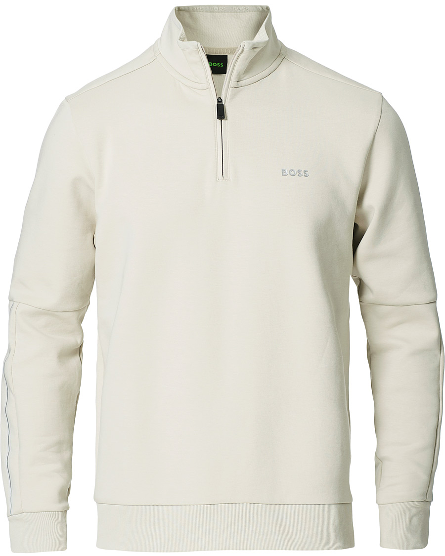 Herre | Gensere | BOSS GREEN | BOSS Athleisure Sweat Half Zip Light Beige