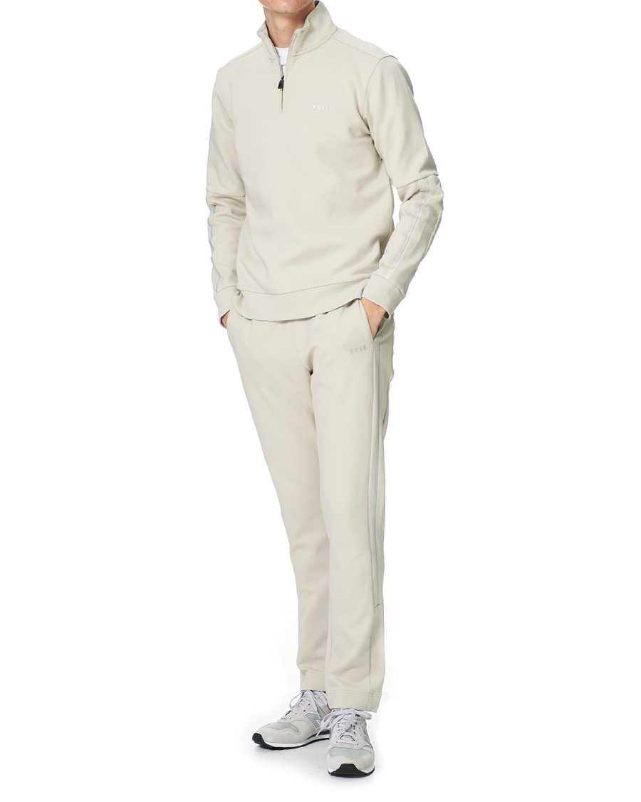 Herre | Gensere | BOSS GREEN | BOSS Athleisure Sweat Half Zip Light Beige