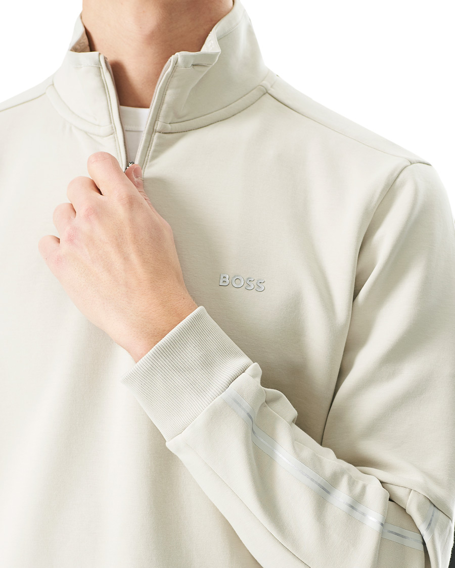 Herre | Gensere | BOSS GREEN | BOSS Athleisure Sweat Half Zip Light Beige