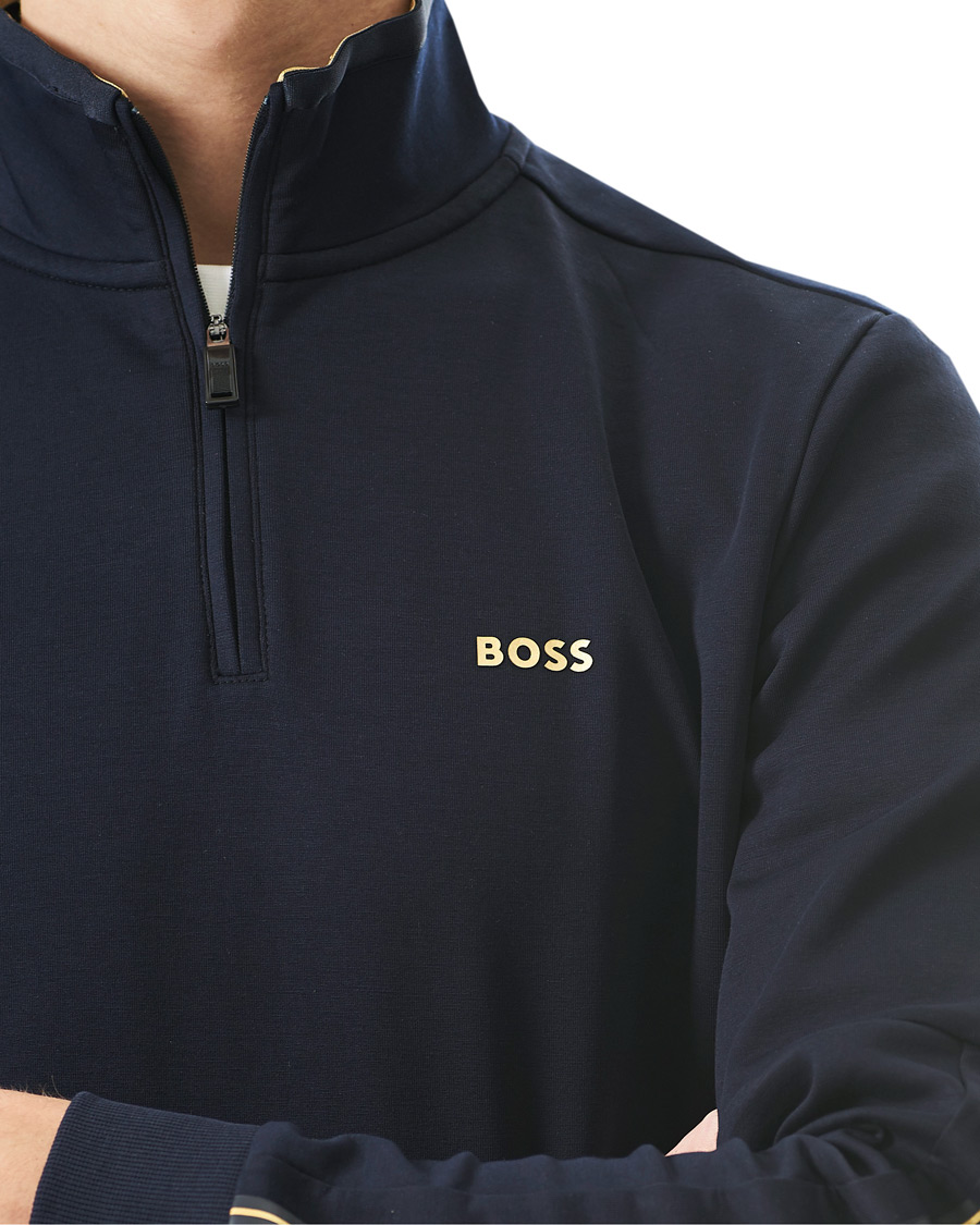 Herre | Gensere | BOSS GREEN | BOSS Athleisure Sweat Half Zip Dark Blue