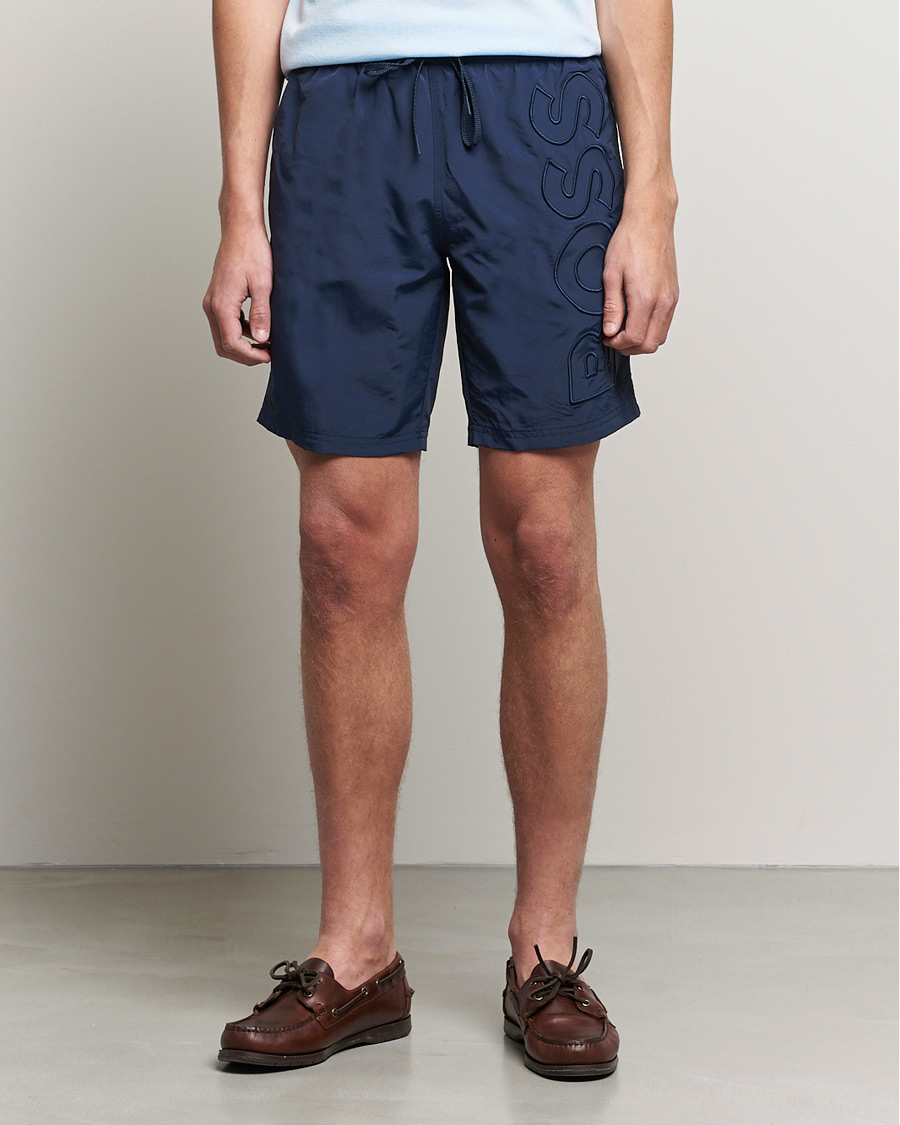 Herre | Badeshorts med snøring | BOSS BLACK | Whale Swimshorts Navy