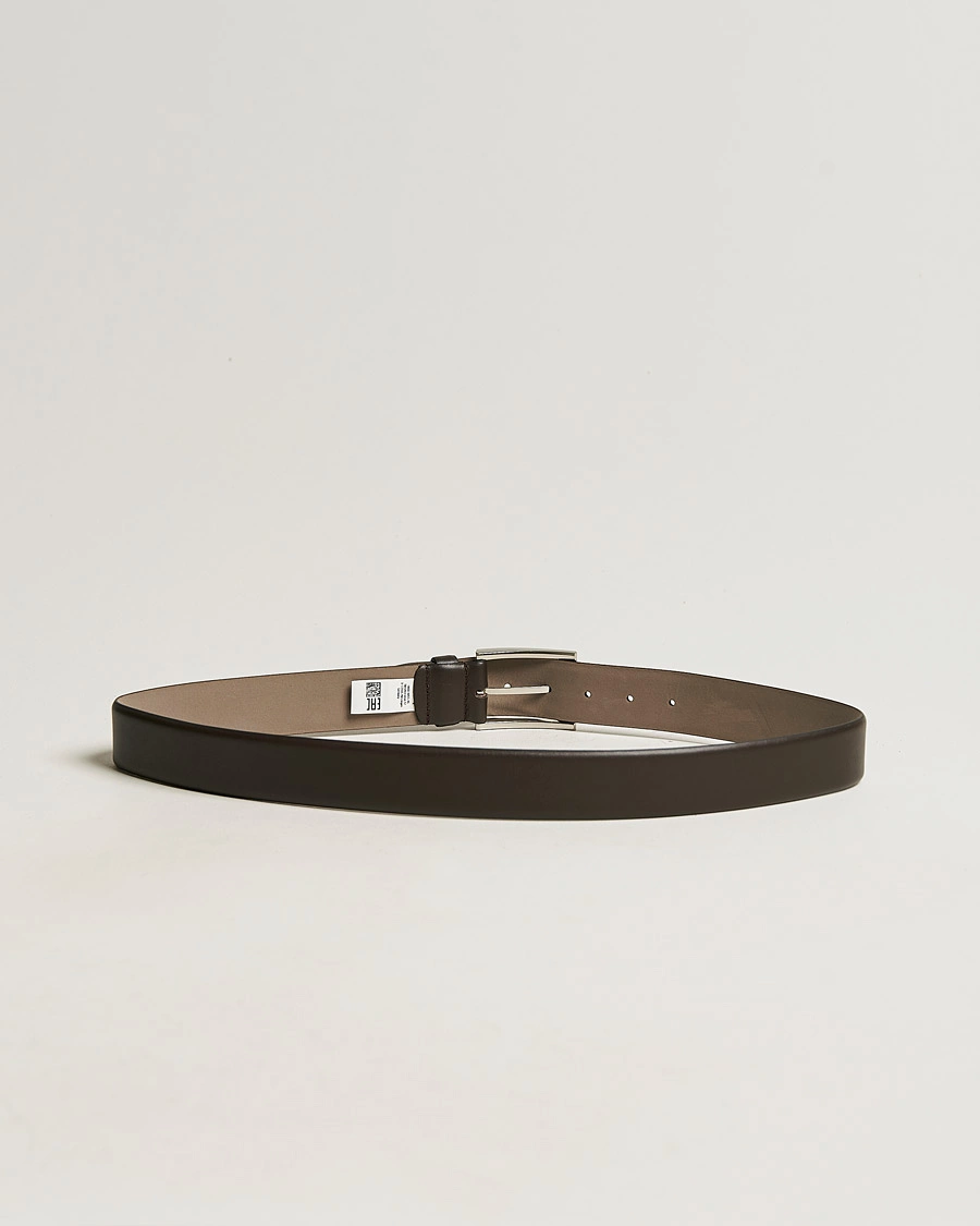 Herre | Belter | BOSS | Barnabie Leather Belt 3,5 cm Dark Brown