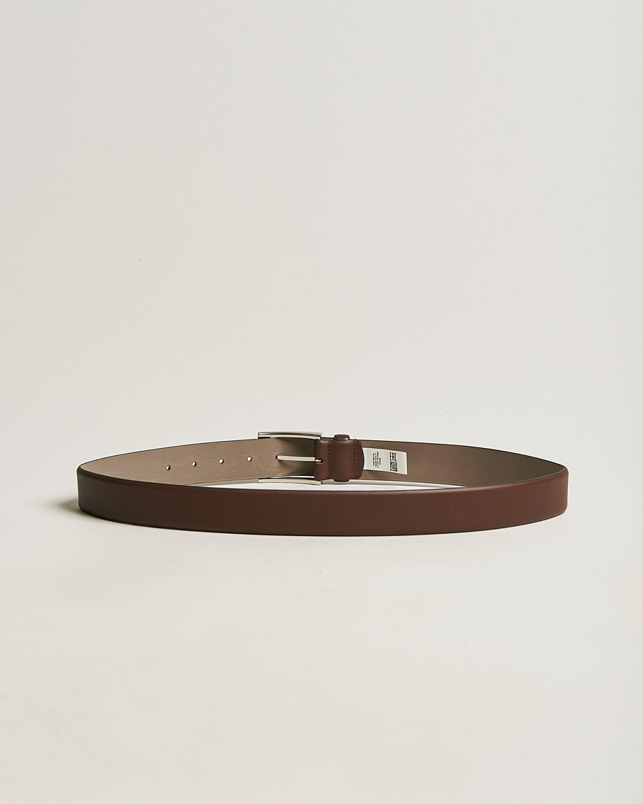Herre | Umønstrede belter | BOSS | Barnabie Leather Belt 3,5 cm Medium Brown