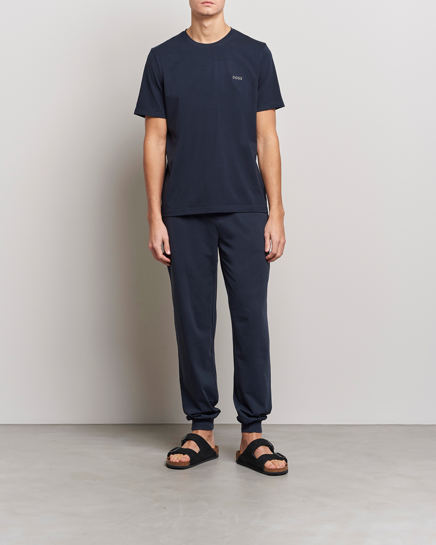 Herre | T-Shirts | BOSS BLACK | Loungewear Small Logo Tee Navy