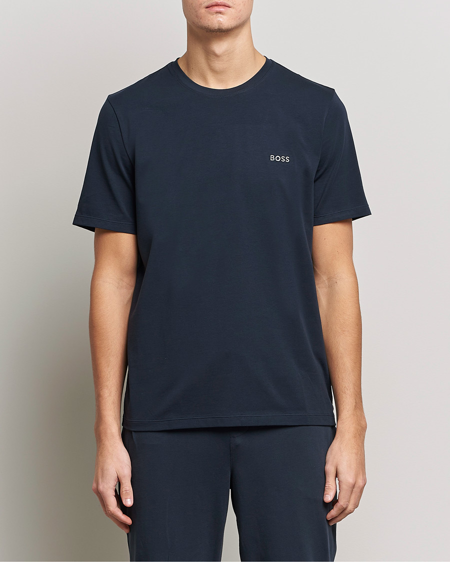 Herre | T-Shirts | BOSS BLACK | Loungewear Small Logo Tee Navy