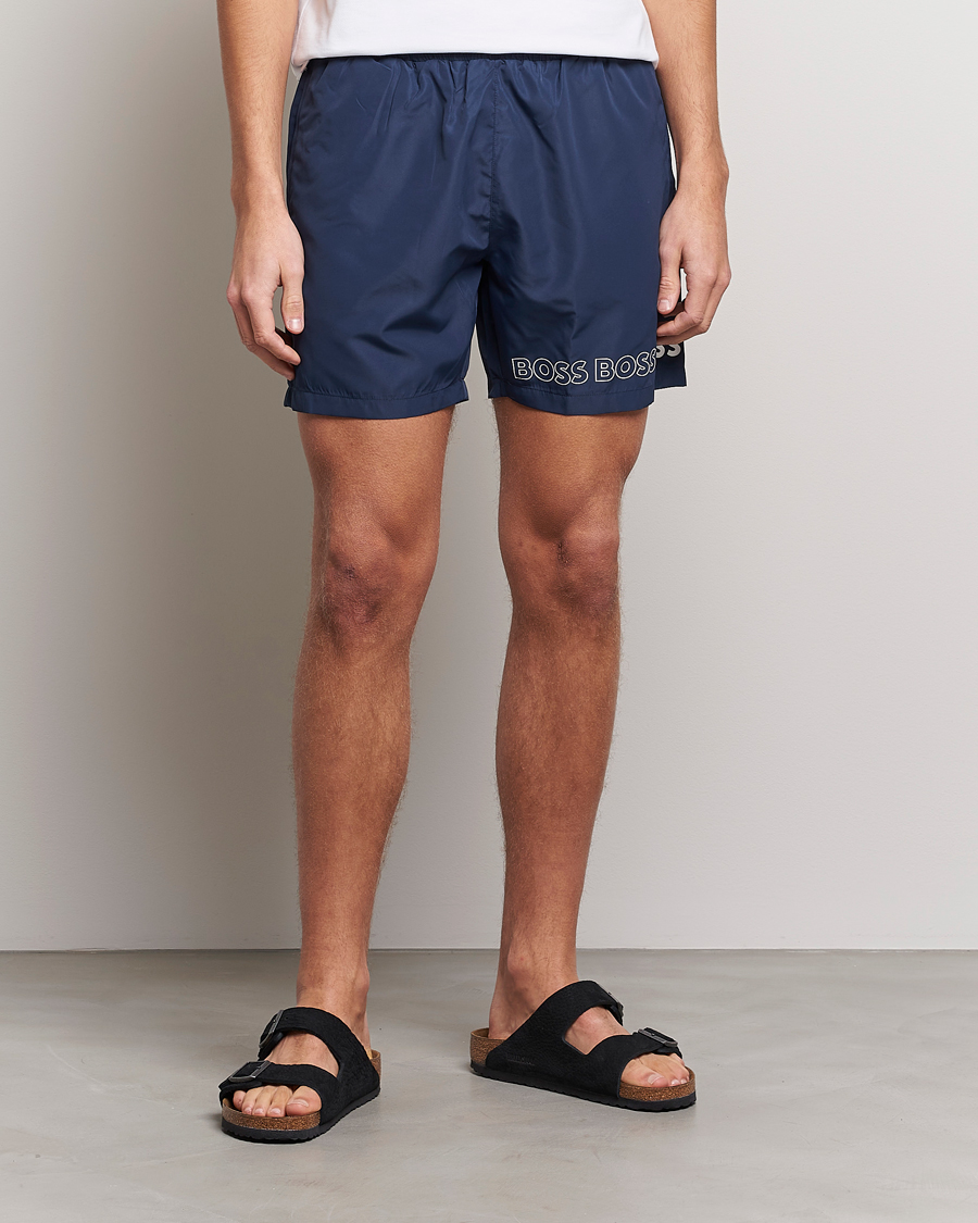 Herre | Dressede badeshorts | BOSS BLACK | Dolphin Swimshorts Navy