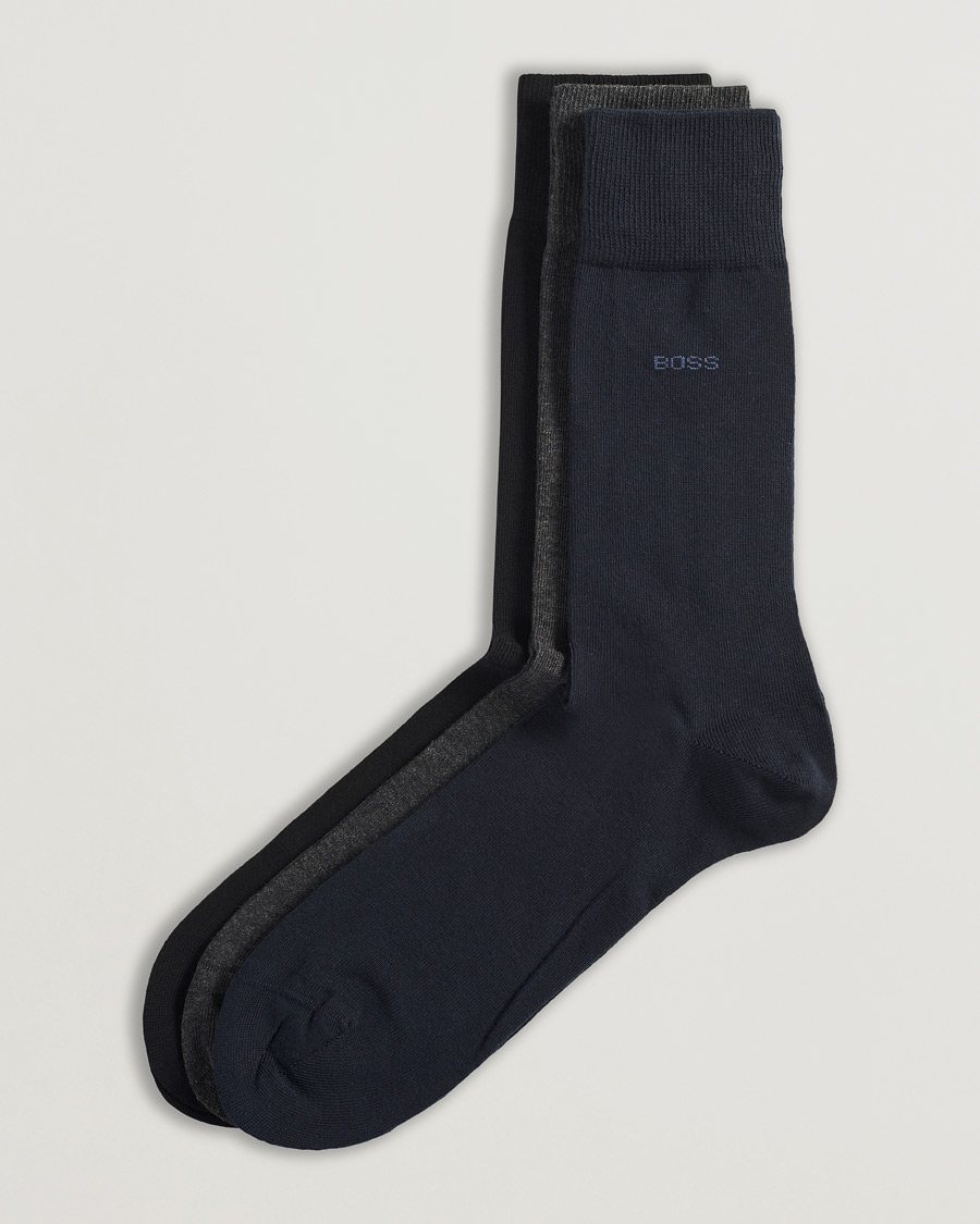 Herre |  | BOSS BLACK | 3-Pack RS Uni Socks Navy/Black/Grey