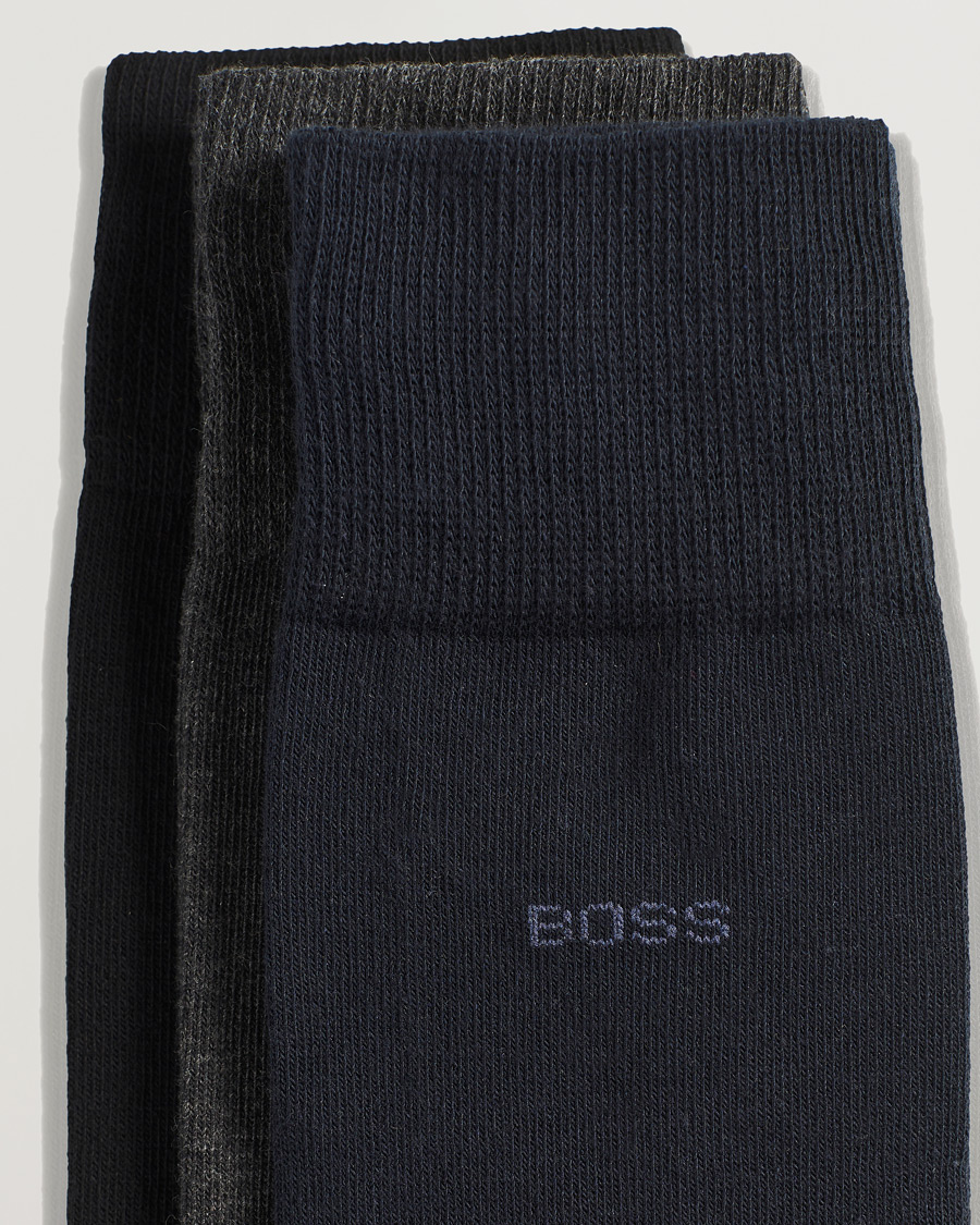 Herre | Business & Beyond | BOSS BLACK | 3-Pack RS Uni Socks Navy/Black/Grey