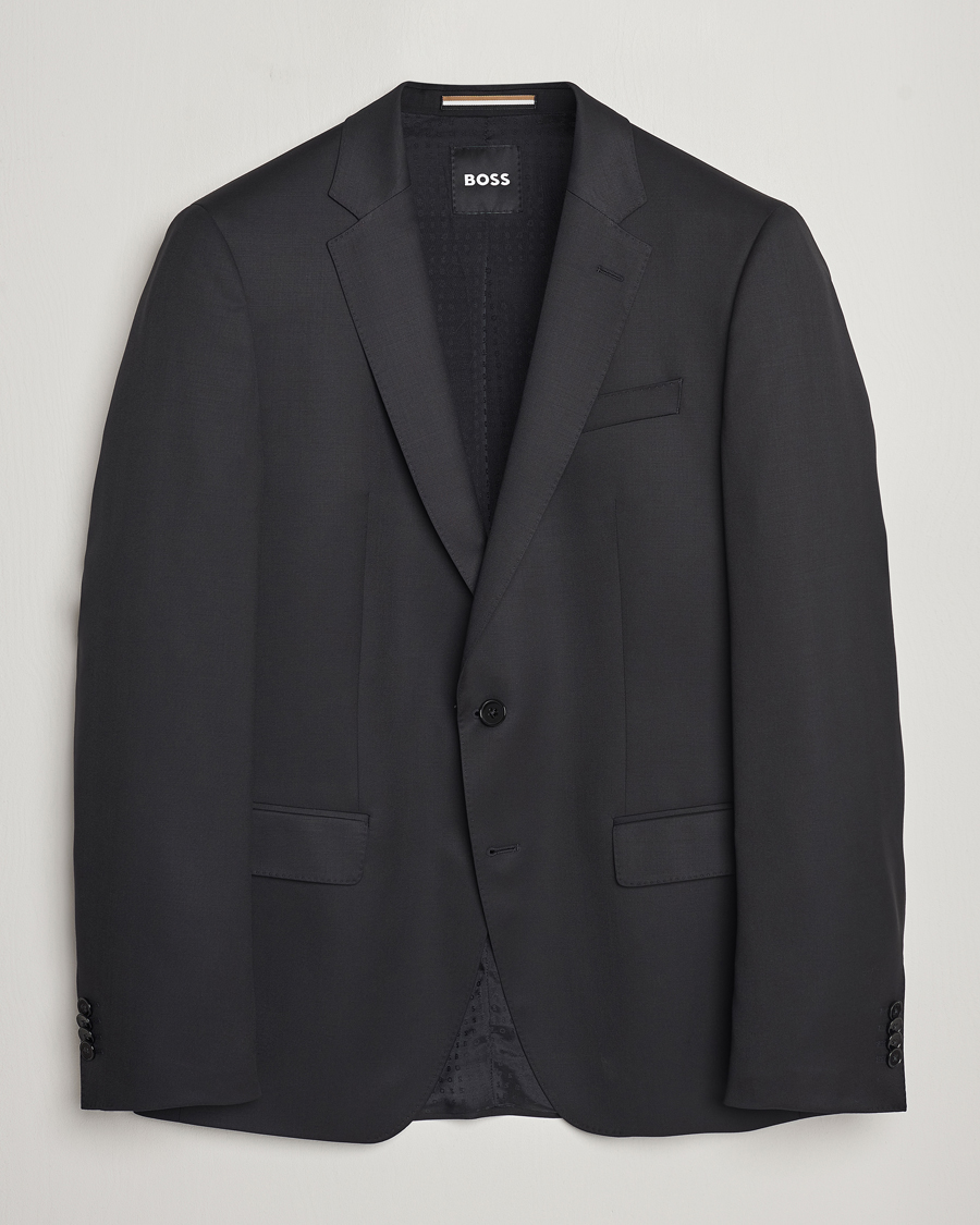Herre | Dressjakker | BOSS | Huge Slim Fit Wool Blazer Black