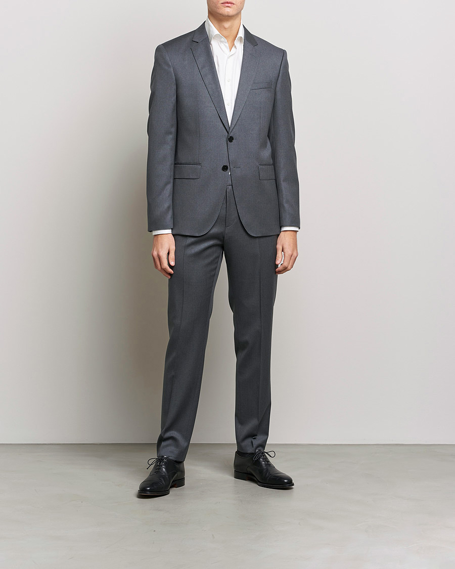 Herre | Dressjakker | BOSS | Huge Slim Fit Wool Blazer Dark Grey
