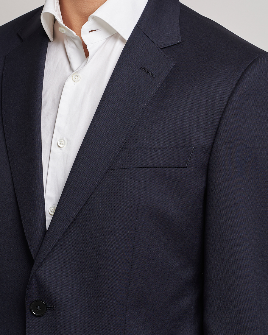 Herre | Dressjakker | BOSS BLACK | Huge Slim Fit Wool Blazer Dark Blue