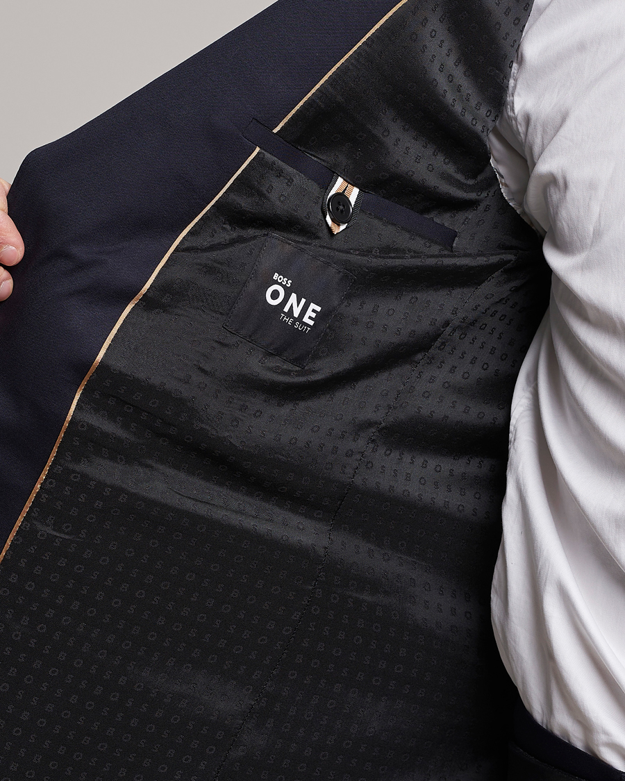 Herre | Dressjakker | BOSS BLACK | Huge Slim Fit Wool Blazer Dark Blue