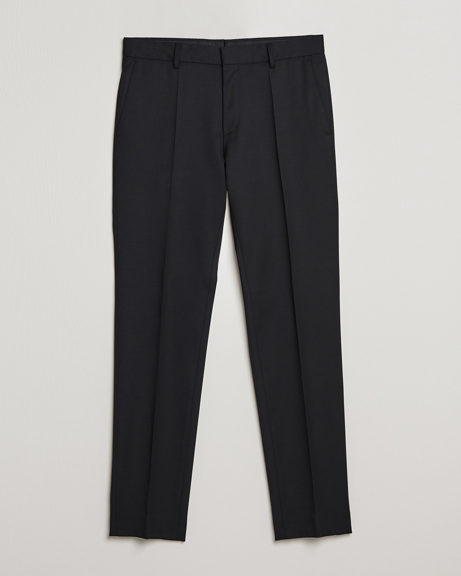 Herre | Bukser | BOSS BLACK | Genius Slim Fit Wool Trousers Black